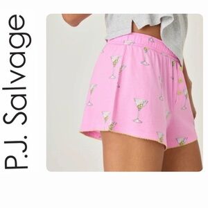 65$ NWT P.J. Salvage Pink Cocktail Print Lounge Shorts